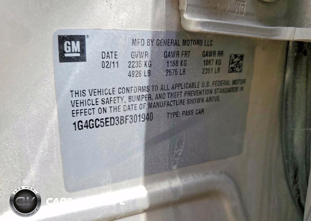 2011 Buick Lacrosse VIN:1G4GC5ED3BF301940 - 12