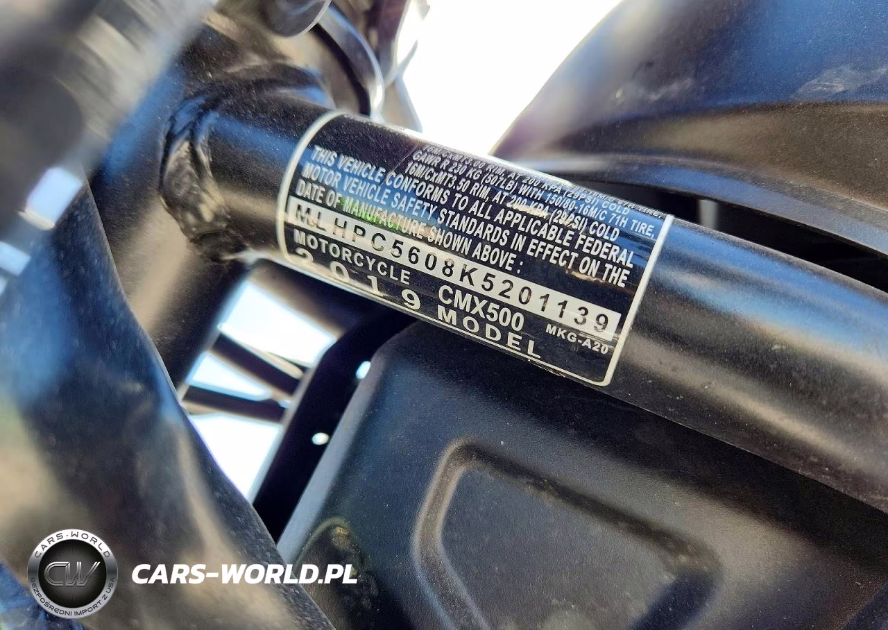 2019 Honda Cmx500 VIN:MLHPC5608K5201139 - 9