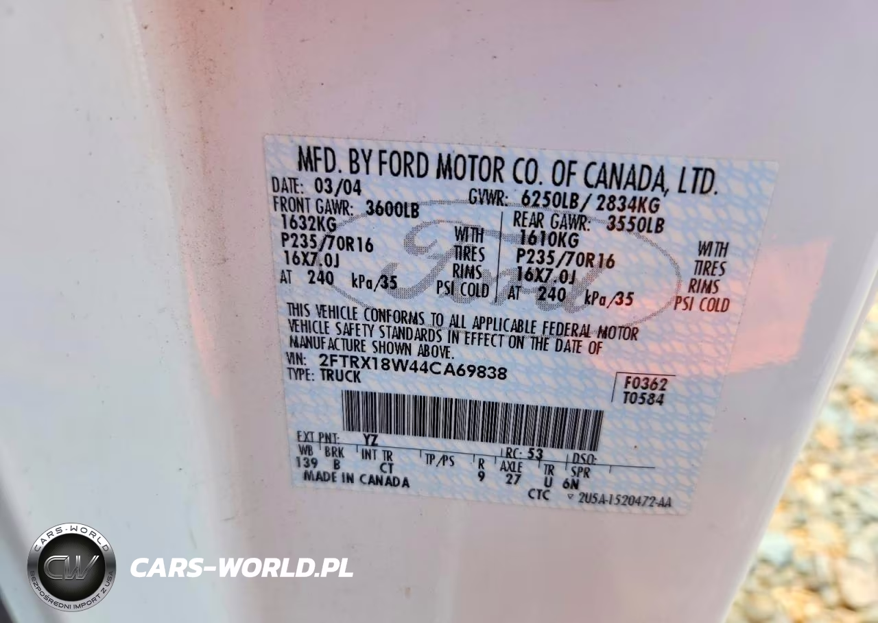 2004 Ford F150 Herit VIN:2FTRX18W44CA69838 - 12
