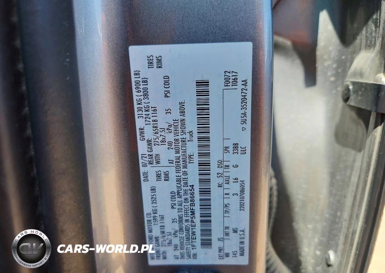 2021 Ford F150 Supercrew VIN:1FTEW1EP5MFB86654 - 12