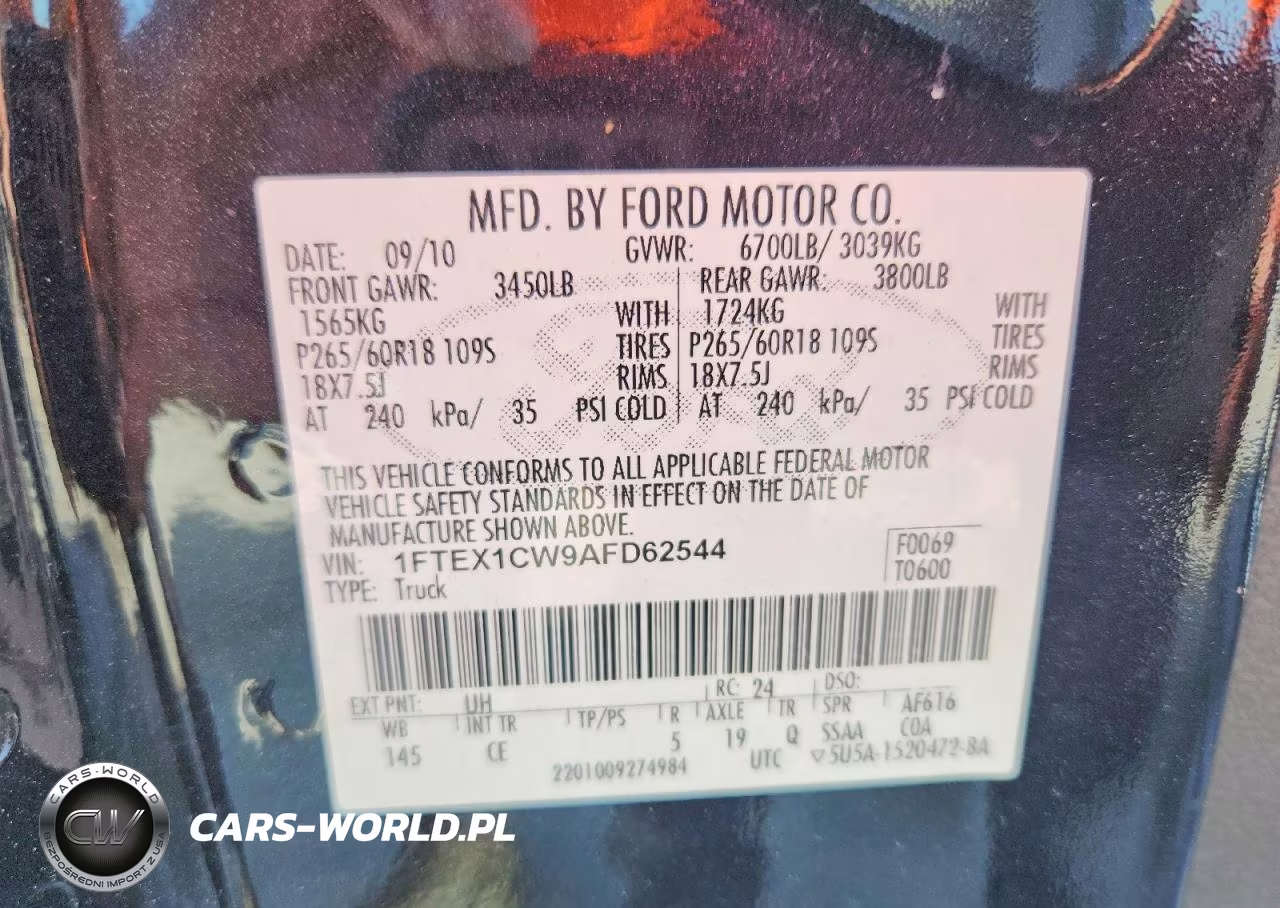 2010 Ford F150 Super Cab VIN:1FTEX1CW9AFD62544 - 13