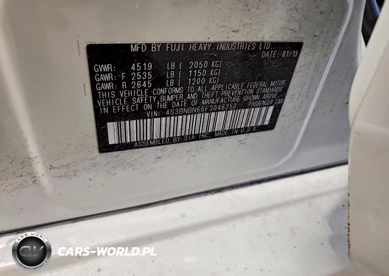 2015 Subaru Legacy 2.5I Limited VIN:4S3BNBN66F3046250 - 12