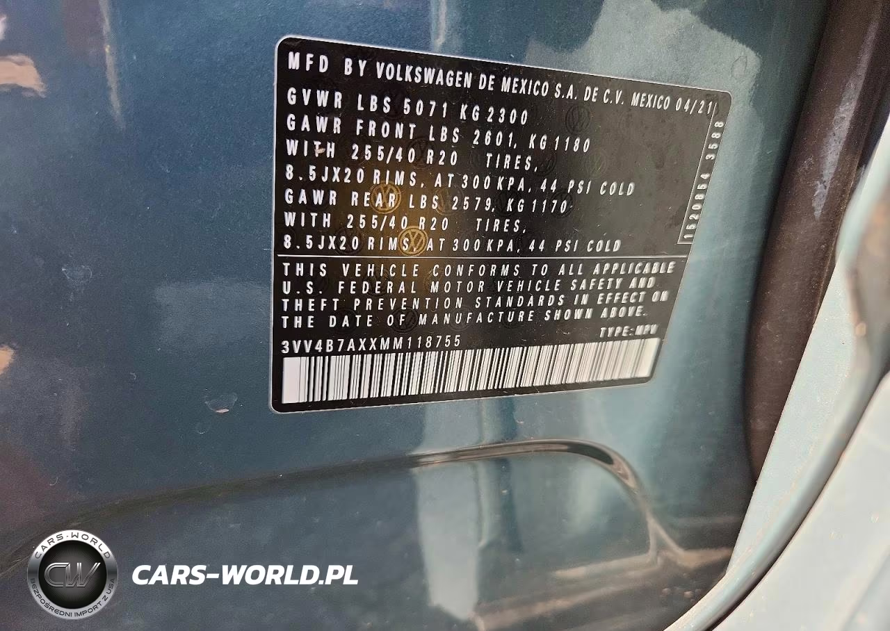 2021 Volkswagen Tiguan Sel Premium R-Line VIN:3VV4B7AXXMM118755 - 12