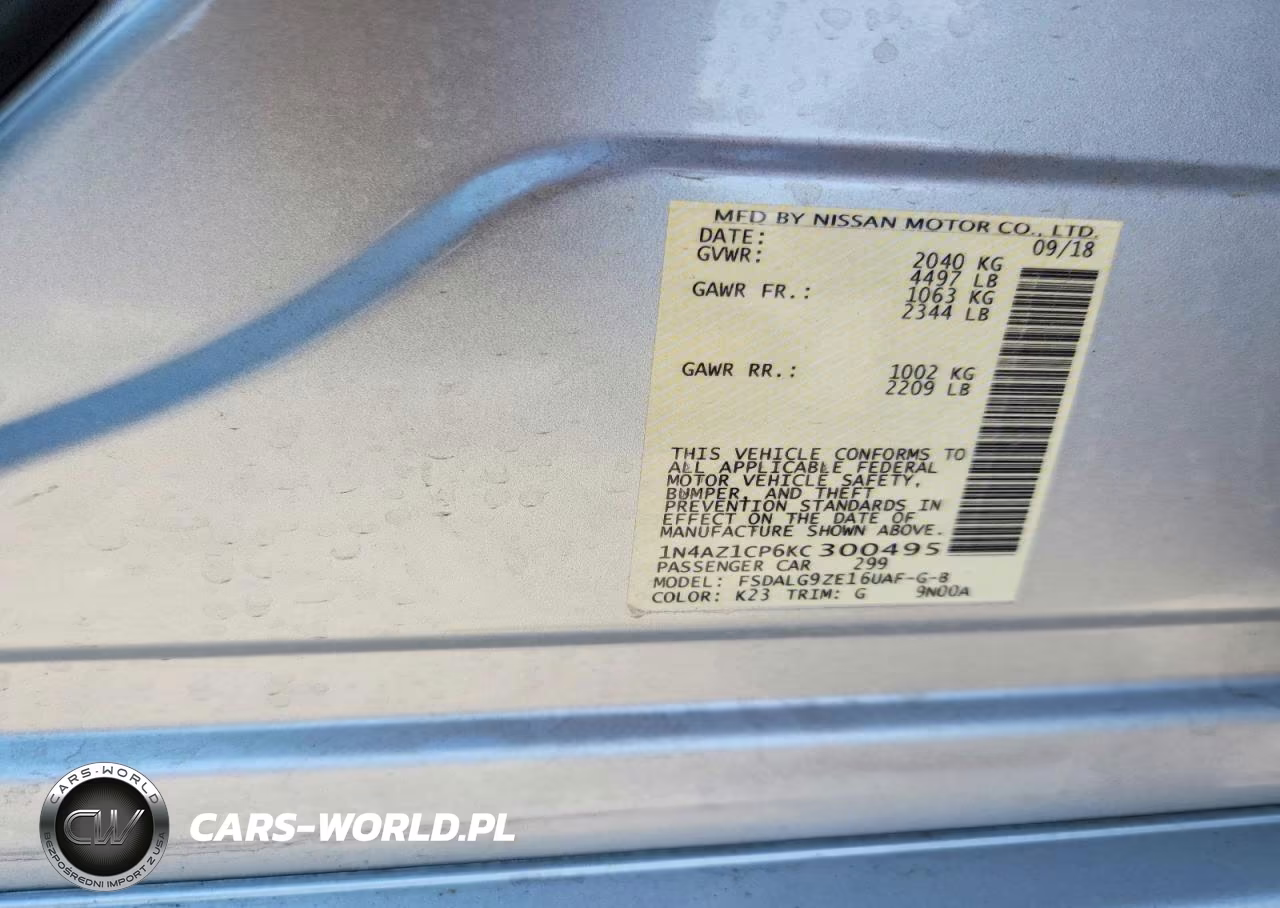 2019 Nissan Leaf Sl VIN:1N4AZ1CP6KC300495 - 12