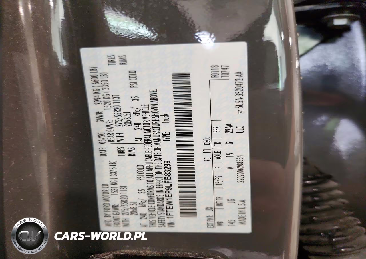 2020 Ford F150 Supercrew VIN:1FTEW1EP9LFB83299 - 12