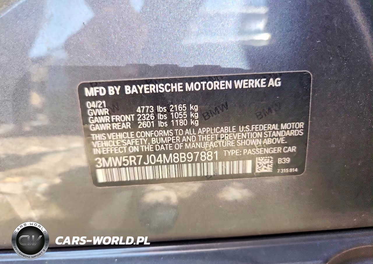 2021 BMW 330Xi VIN:3MW5R7J04M8B97881 - 12
