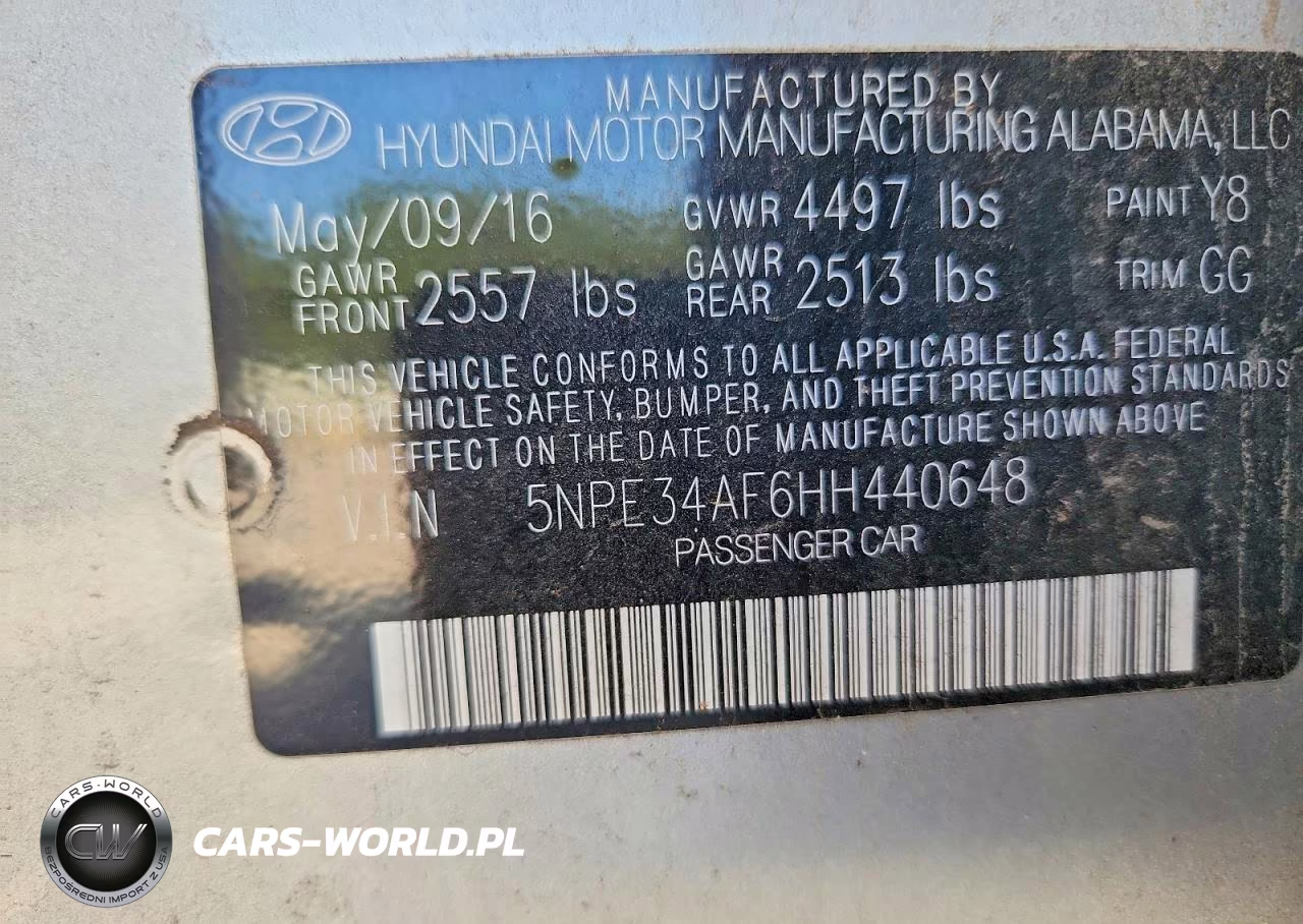 2017 Hyundai Sonata Sport VIN:5NPE34AF6HH440648 - 12