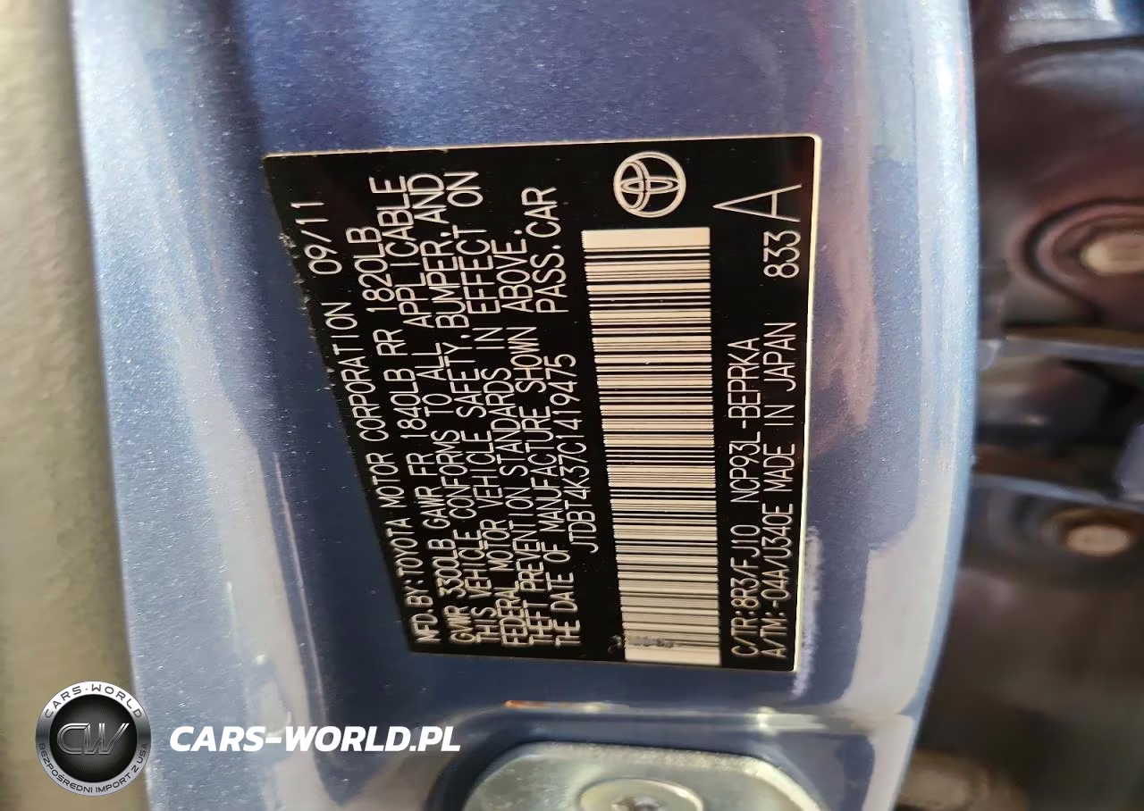 2012 Toyota Yaris Fleet VIN:JTDBT4K37C1419475 - 12