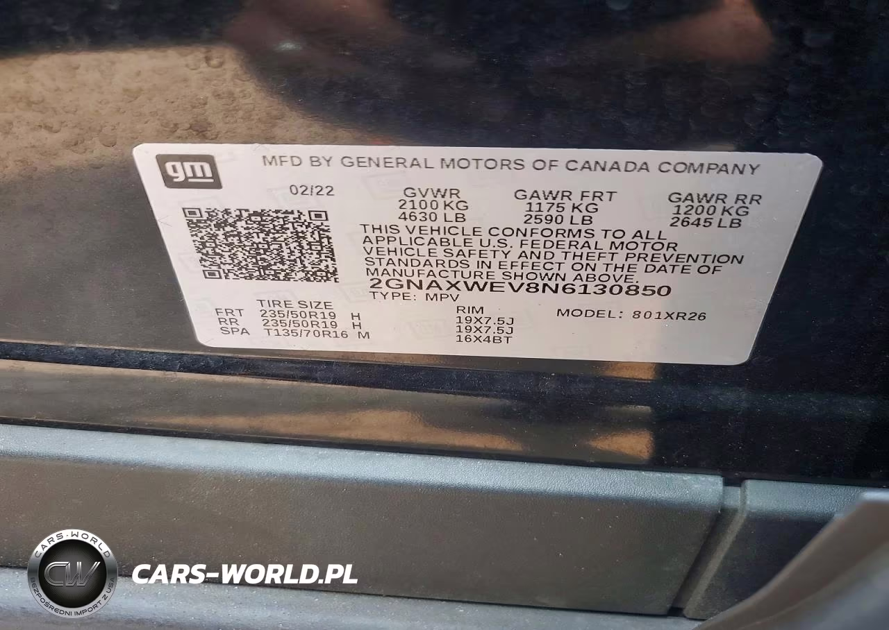 2022 Chevrolet Equinox Rs VIN:2GNAXWEV8N6130850 - 13