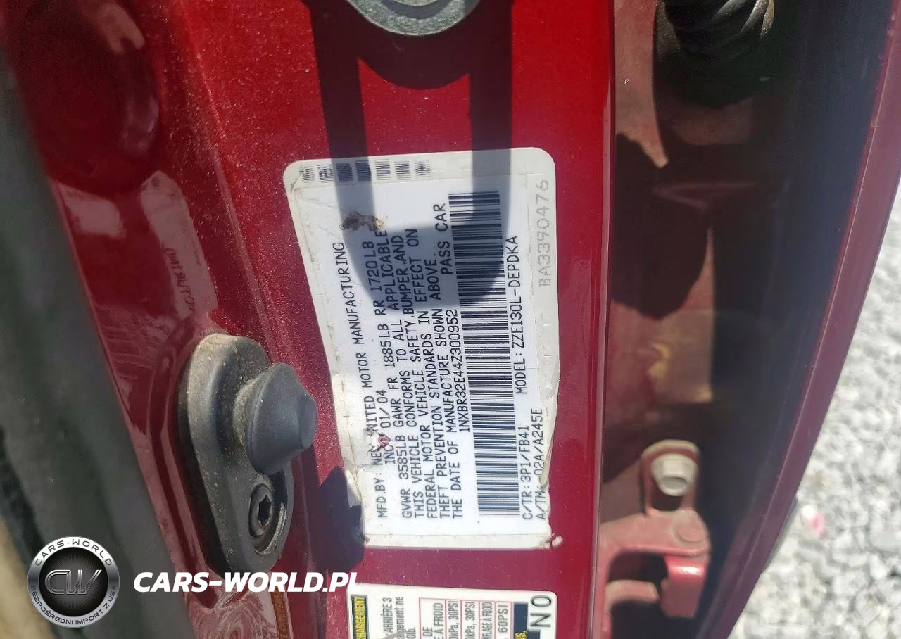 2004 Toyota Corolla Ce VIN:1NXBR32E44Z300952 - 12