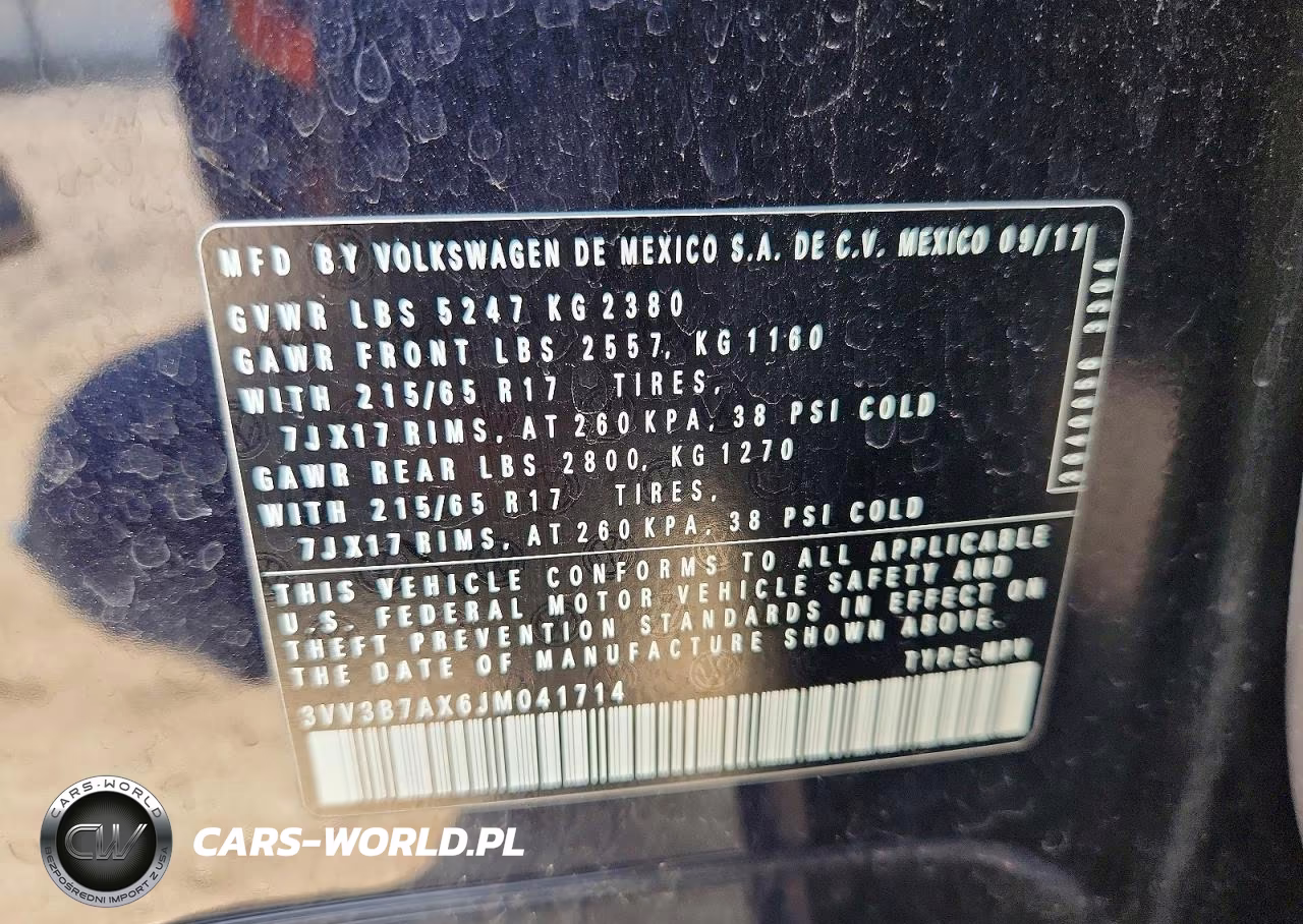 2018 Volkswagen Tiguan Se VIN:3VV3B7AX6JM041714 - 13