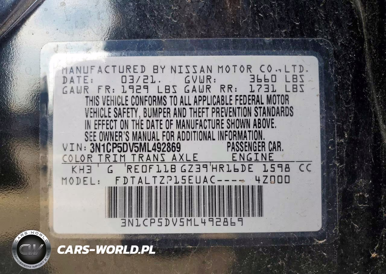 2021 Nissan Kicks Sr VIN:3N1CP5DV5ML492869 - 13