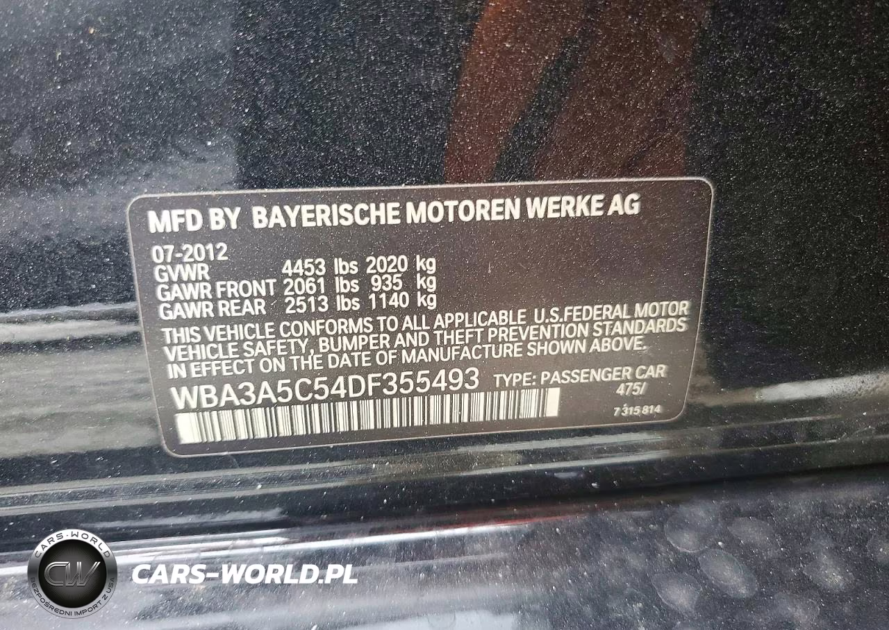 2013 BMW 328 I VIN:WBA3A5C54DF355493 - 12