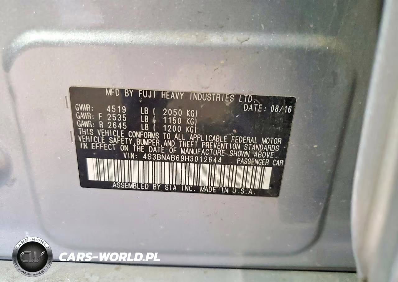 2017 Subaru Legacy 2.5I VIN:4S3BNAB69H3012644 - 13