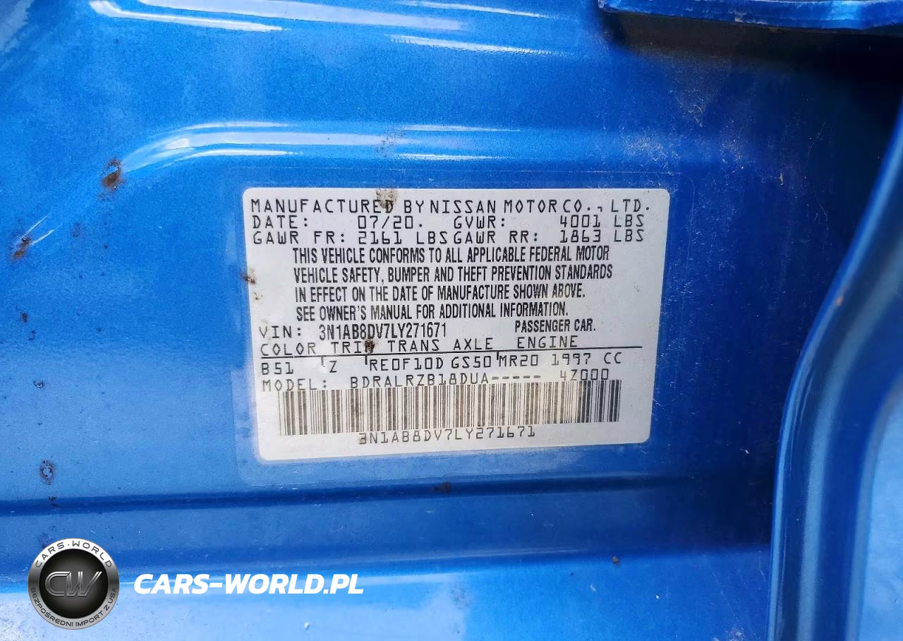 2020 Nissan Sentra Sr VIN:3N1AB8DV7LY271671 - 12