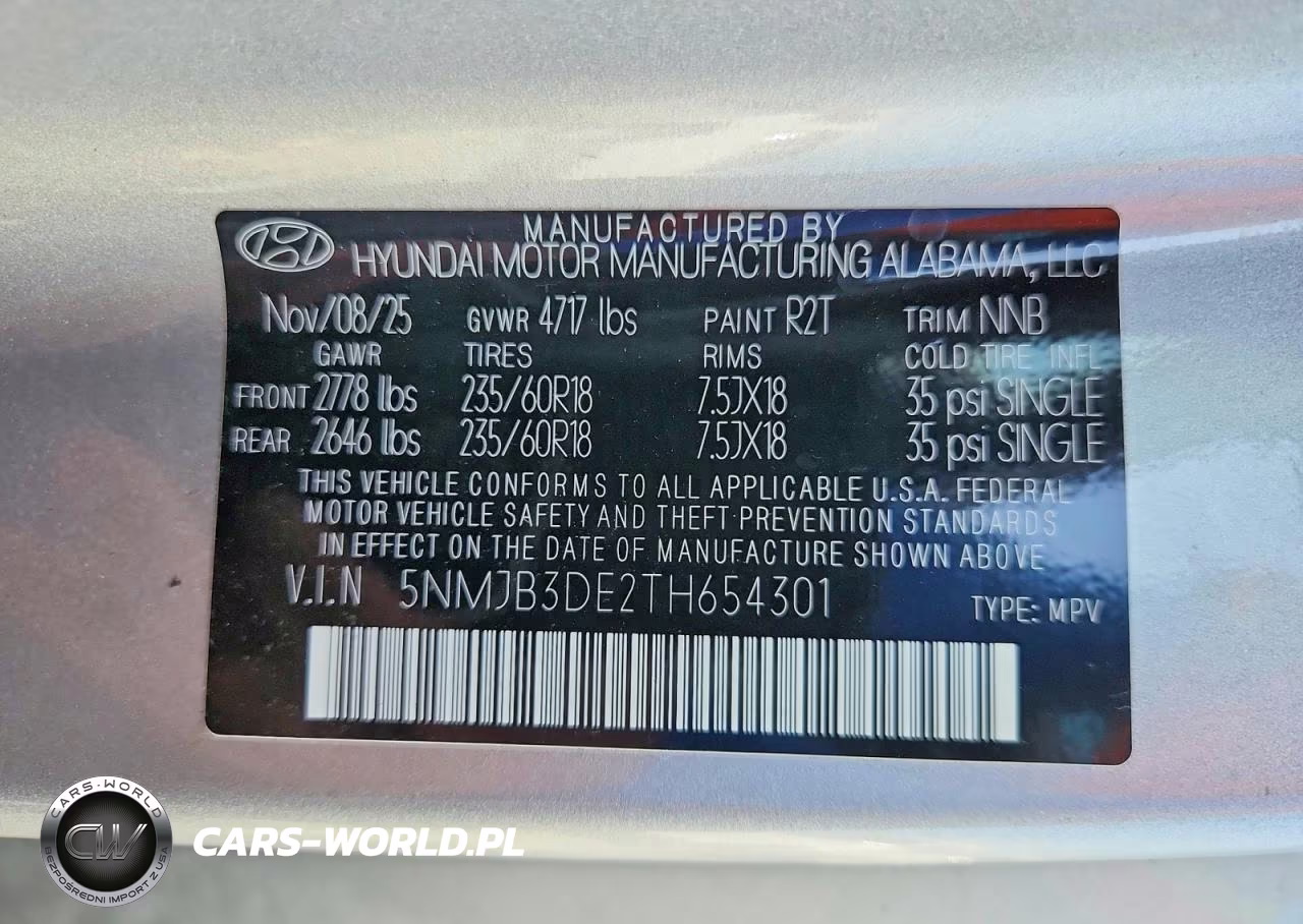2026 Hyundai Tucson Sel VIN:5NMJB3DE2TH654301 - 14