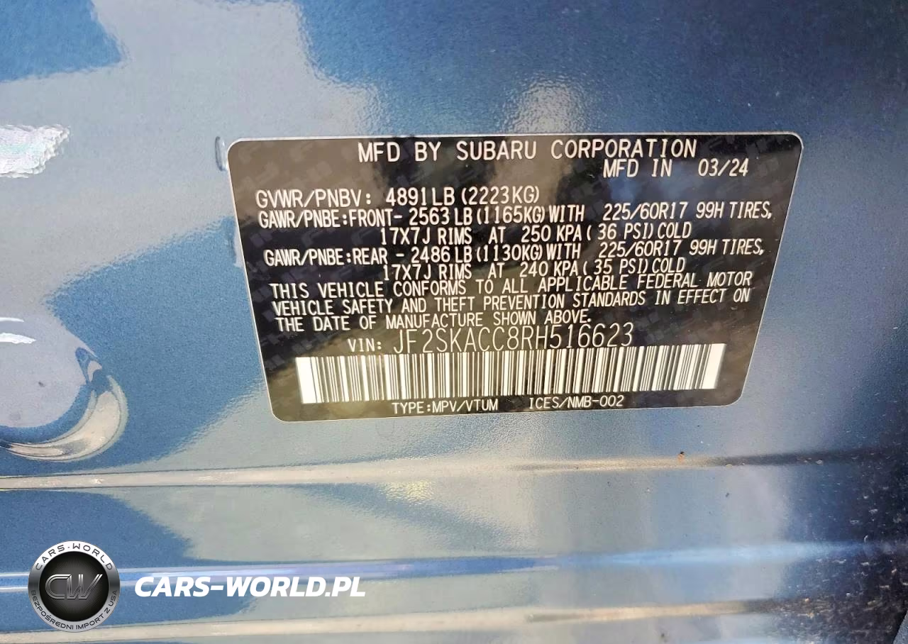 2024 Subaru Forester Premium VIN:JF2SKACC8RH516623 - 12