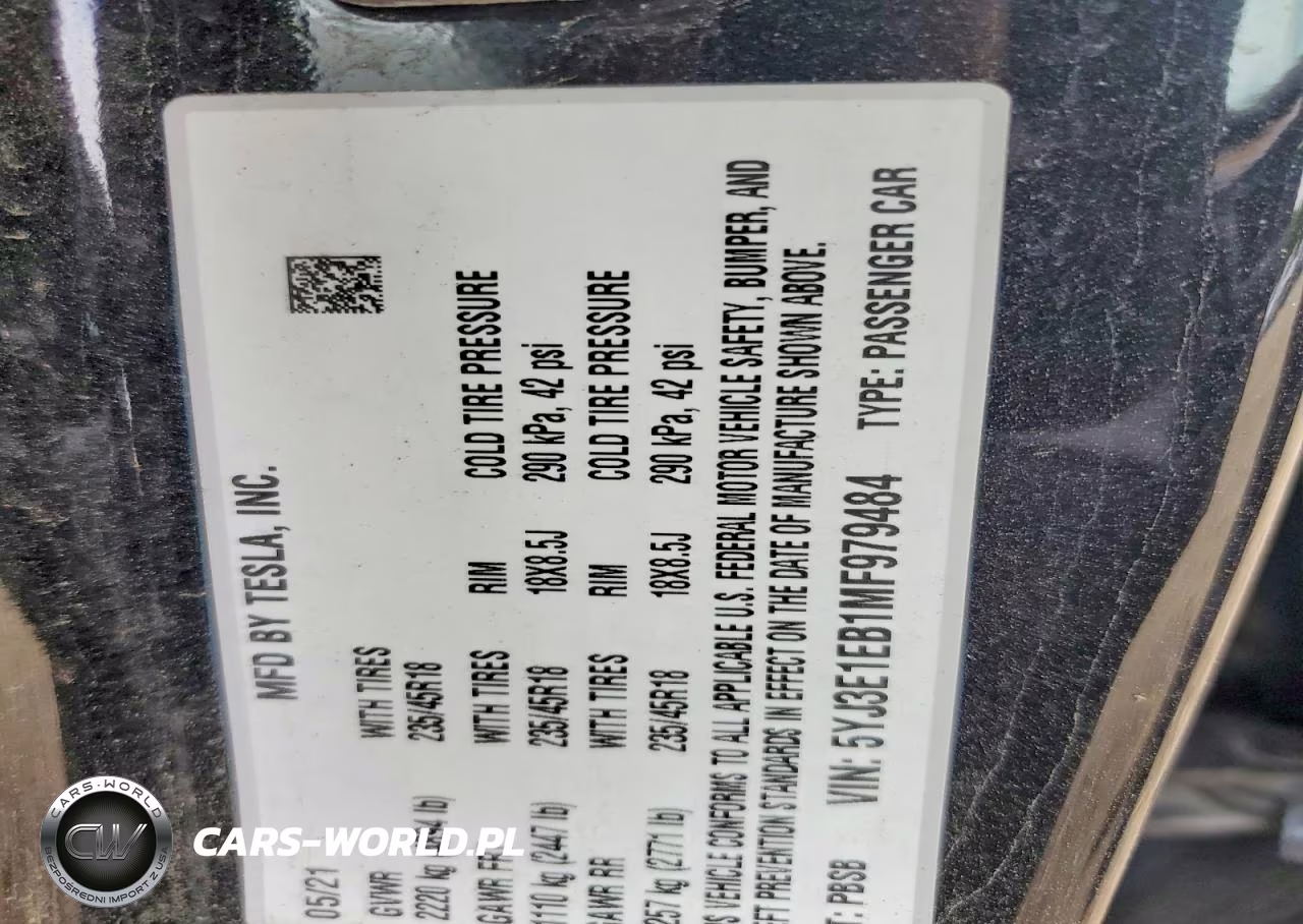 2021 Tesla Model 3 VIN:5YJ3E1EB1MF979484 - 12