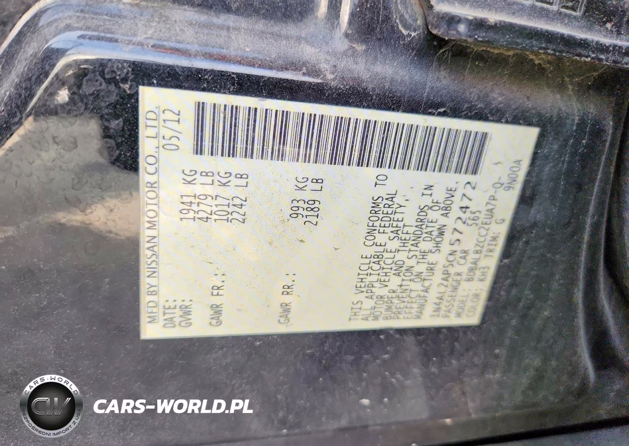 2012 Nissan Altima VIN:1N4AL2AP5CN572472 - 12