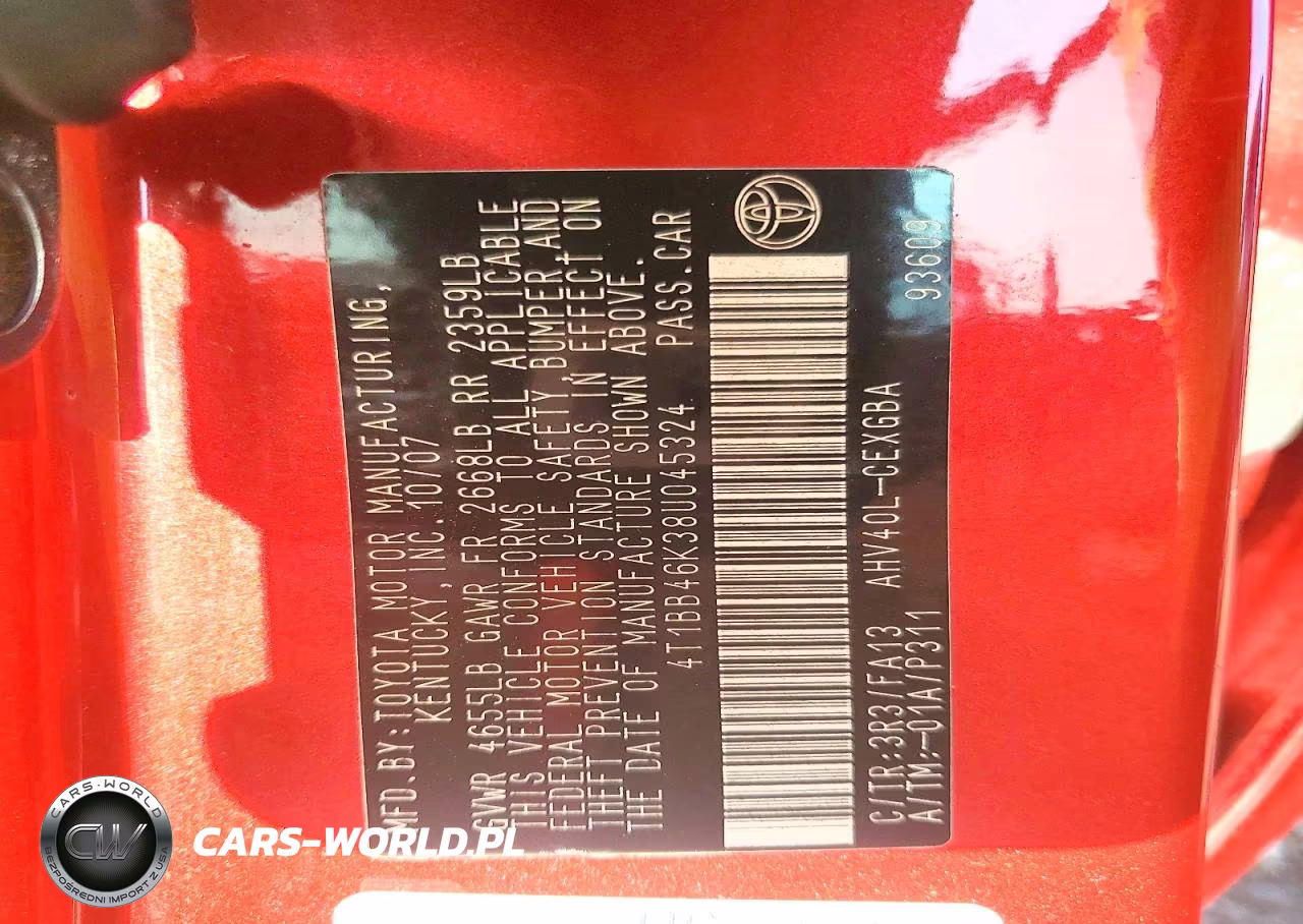 2008 Toyota Camry Hybrid VIN:4T1BB46K38U045324 - 13