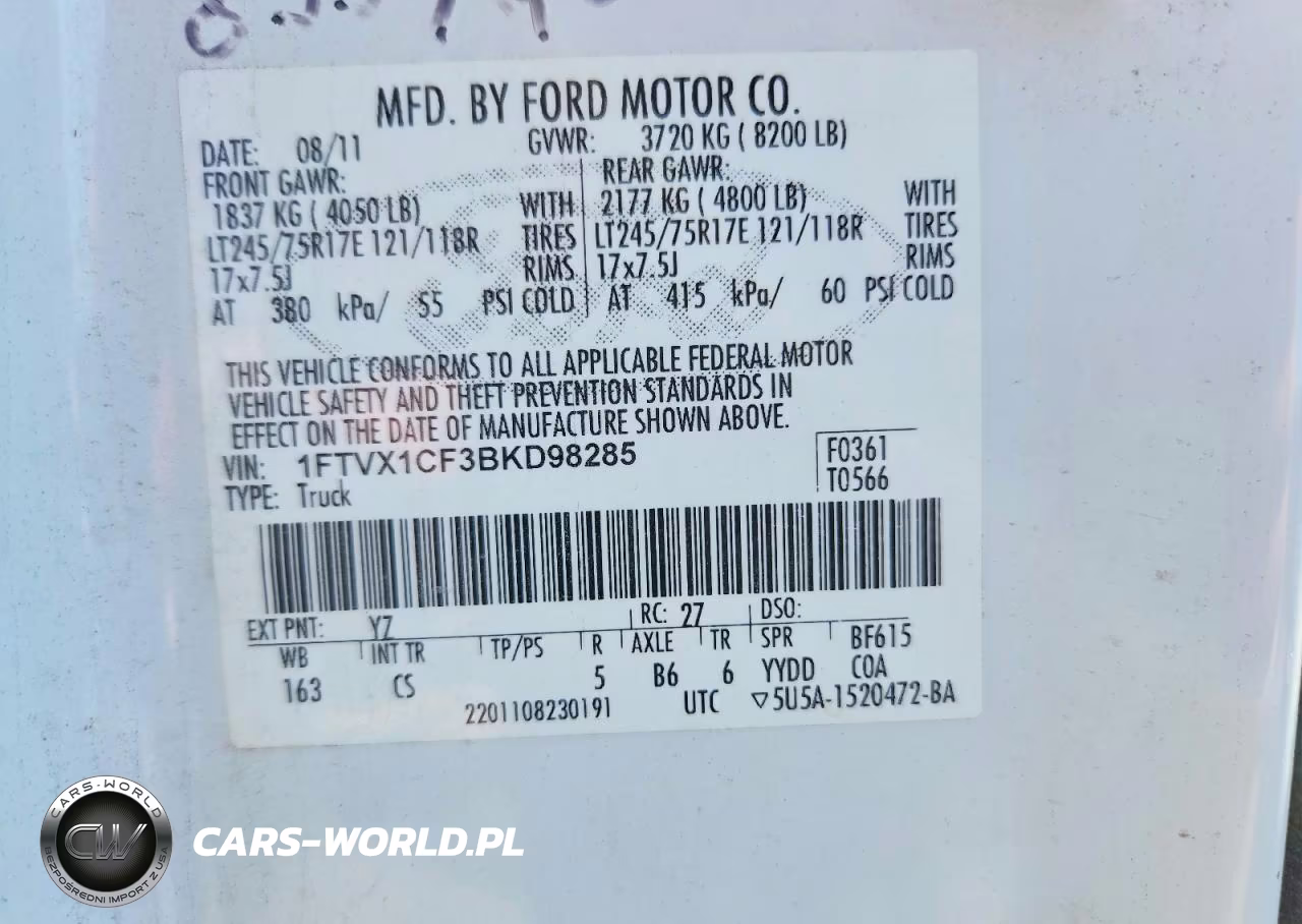 2011 Ford F150 Super Cab VIN:1FTVX1CF3BKD98285 - 12