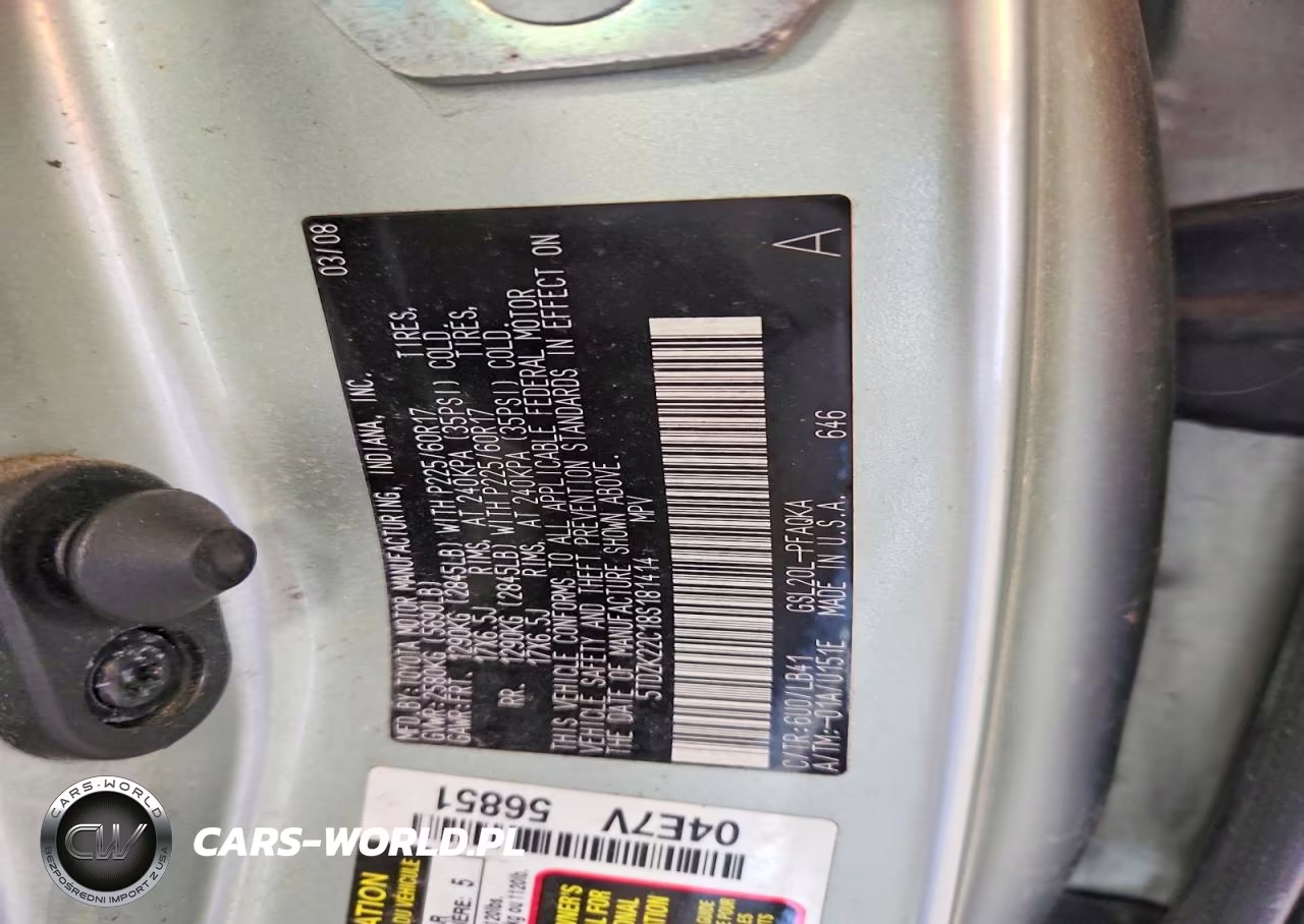 2008 Toyota Sienna Xle VIN:5TDZK22C18S181414 - 13
