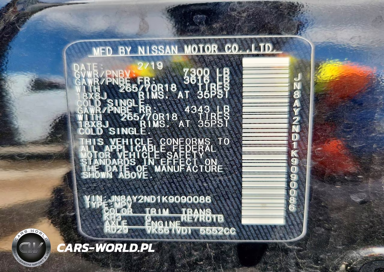 2019 Nissan Armada Sv VIN:JN8AY2ND1K9090086 - 13