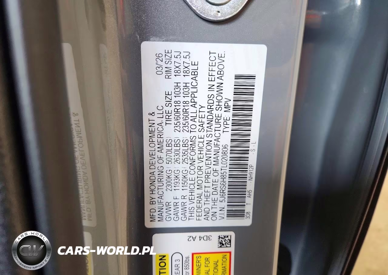 2026 Honda Cr-V Sport-L VIN:5J6RS6H85TL020806 - 13