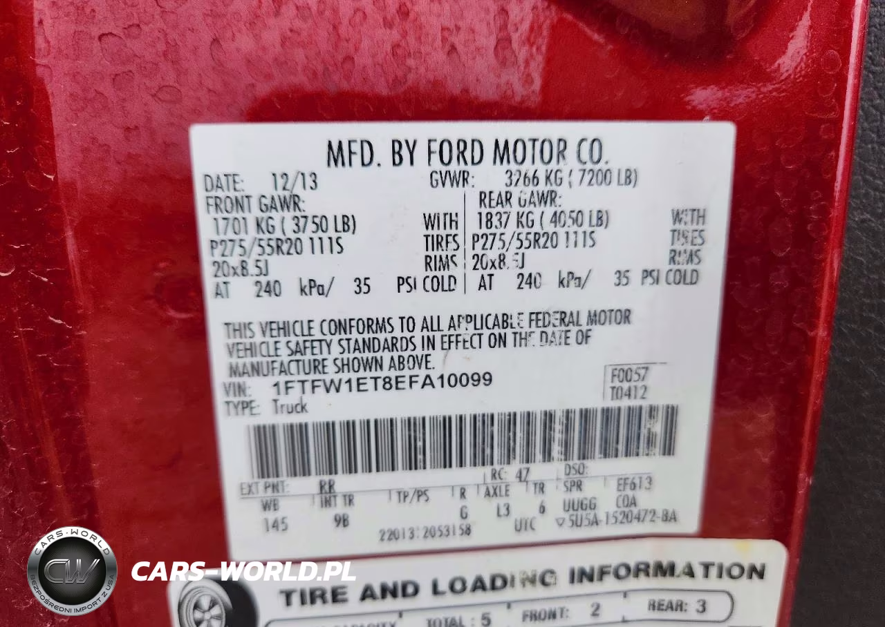 2014 Ford F150 Supercrew VIN:1FTFW1ET8EFA10099 - 12
