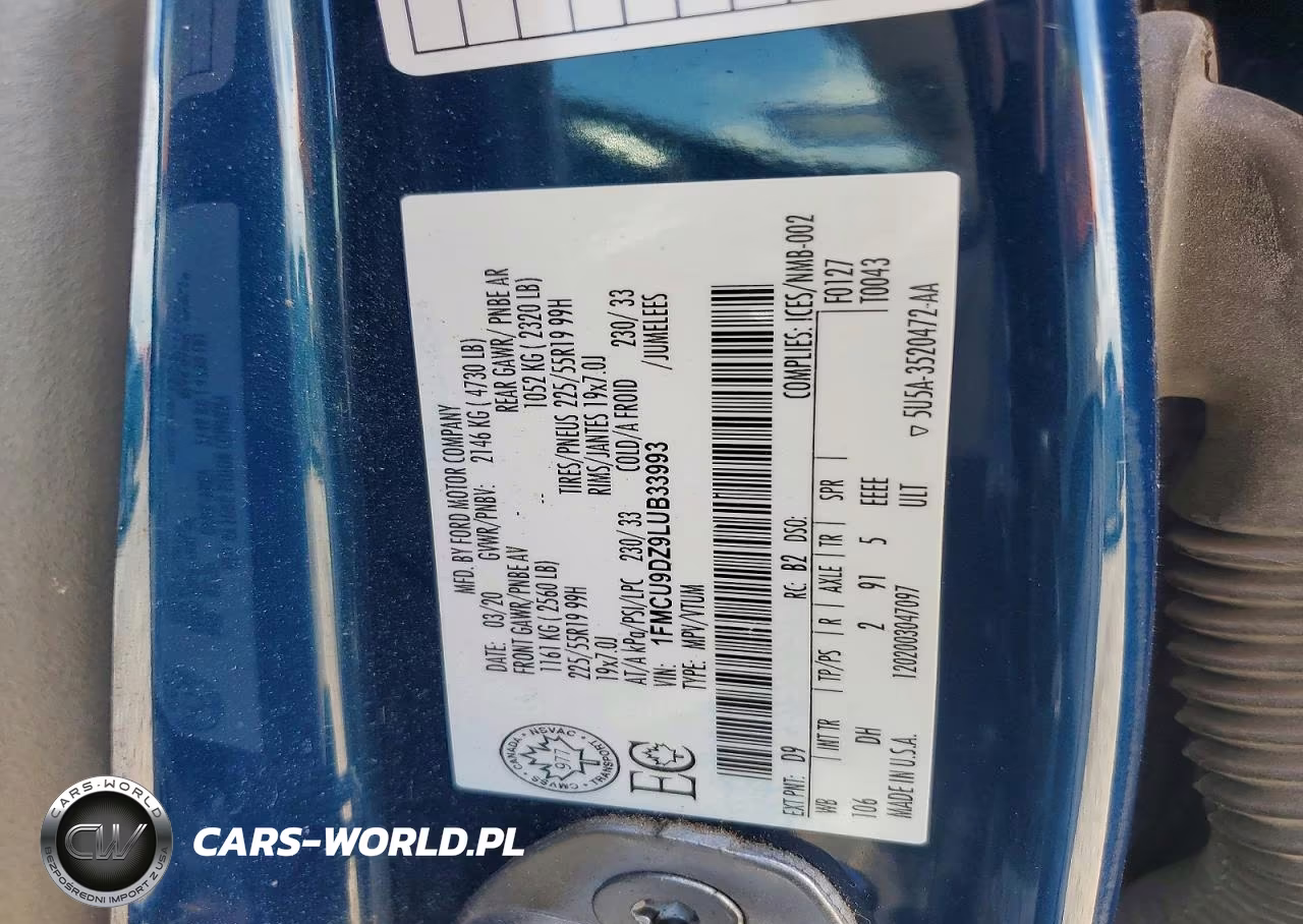 2020 Ford Escape Titanium VIN:1FMCU9DZ9LUB33993 - 12
