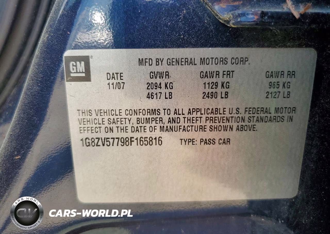 2008 Saturn Aura Xr VIN:1G8ZV57798F165816 - 12