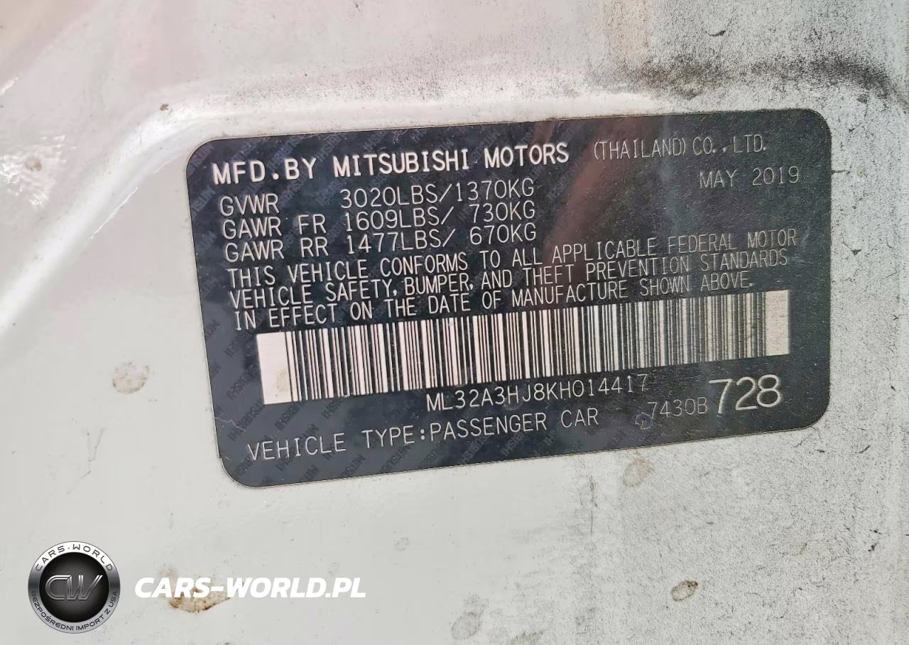 2019 Mitsubishi Mirage Es VIN:ML32A3HJ8KH014417 - 12