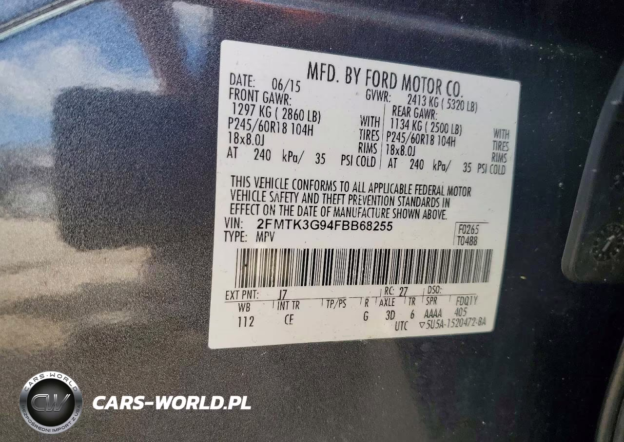 2015 Ford Edge Se VIN:2FMTK3G94FBB68255 - 13