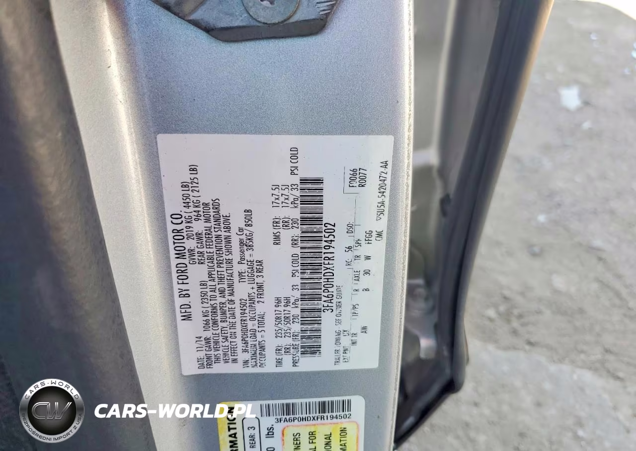 2015 Ford Fusion Se VIN:3FA6P0HDXFR194502 - 12