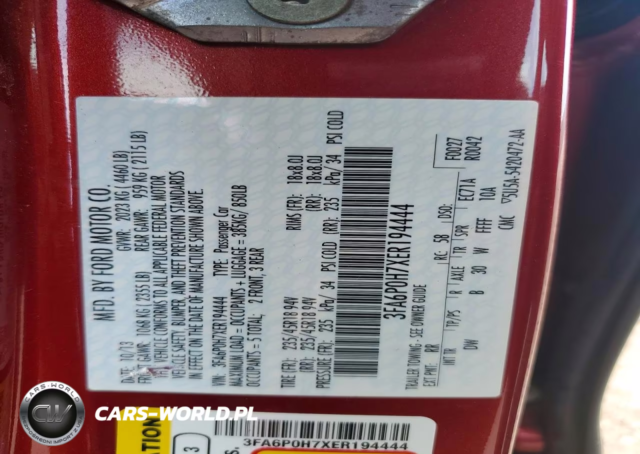2014 Ford Fusion Se VIN:3FA6P0H7XER194444 - 12