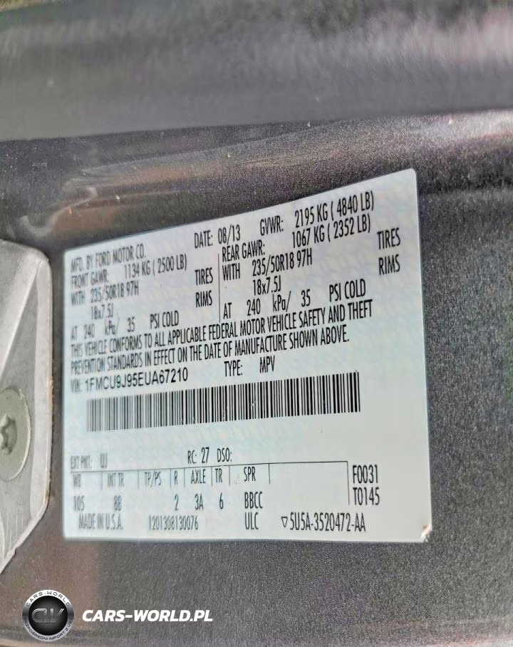 2014 Ford Escape VIN:1FMCU9J95EUA67210 - 13
