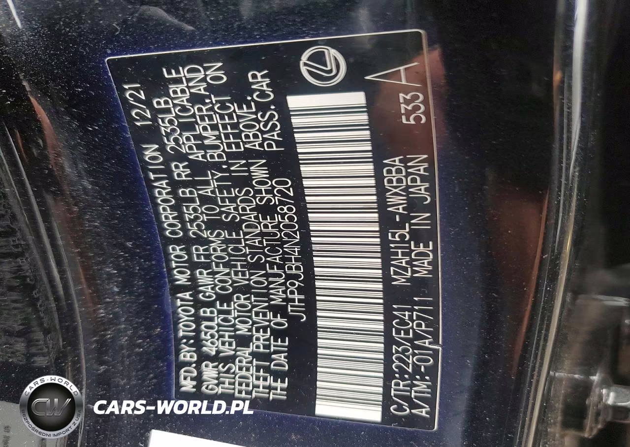 2022 Lexus Ux 250H Base VIN:JTHP9JBH4N2058720 - 12