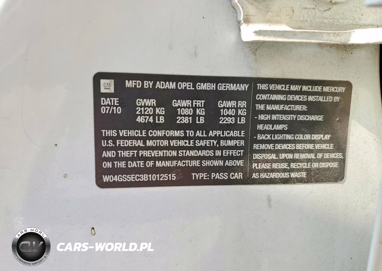 2011 Buick Regal Cxl VIN:W04GS5EC3B1012515 - 12