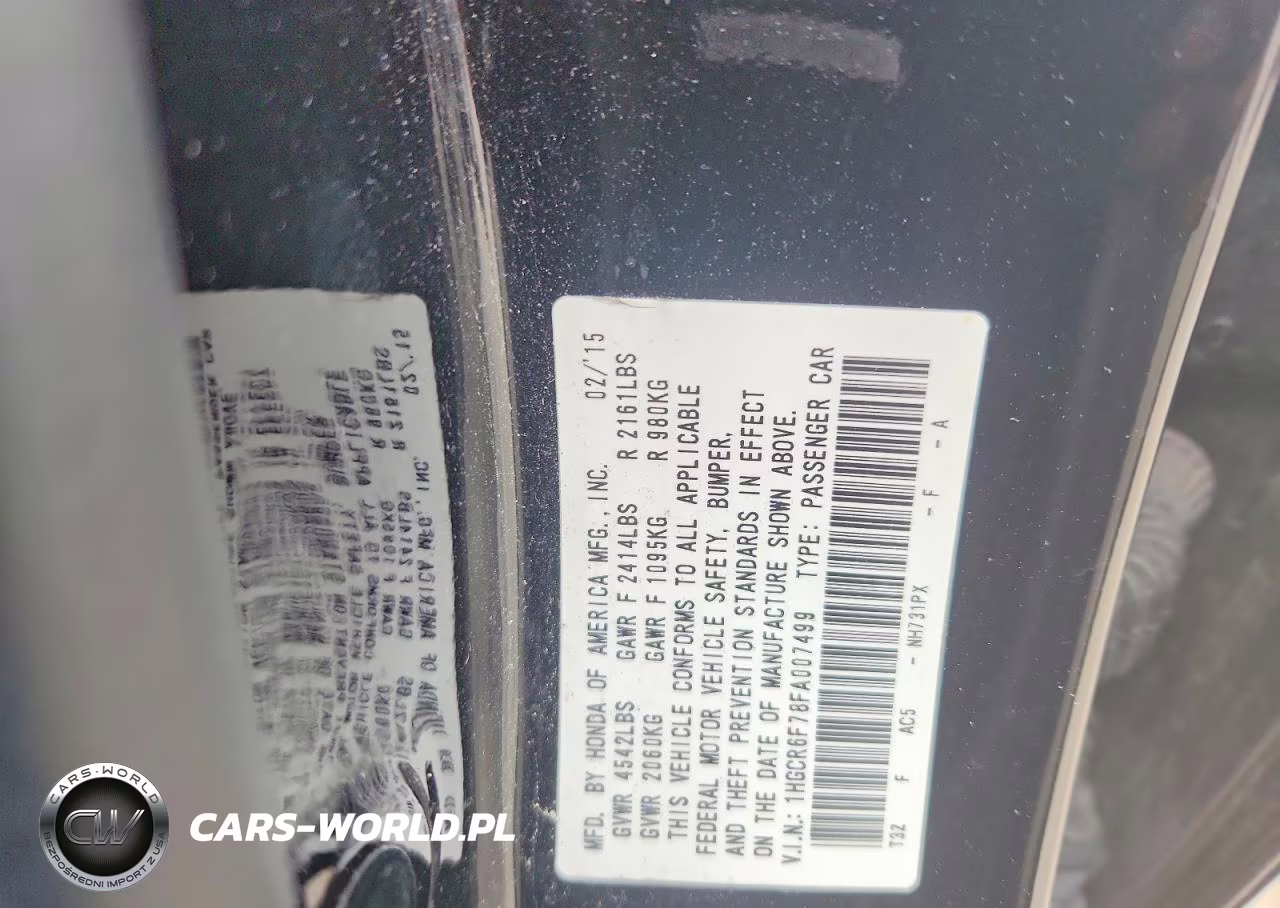 2015 Honda Accord Touring Hybrid VIN:1HGCR6F78FA007499 - 12