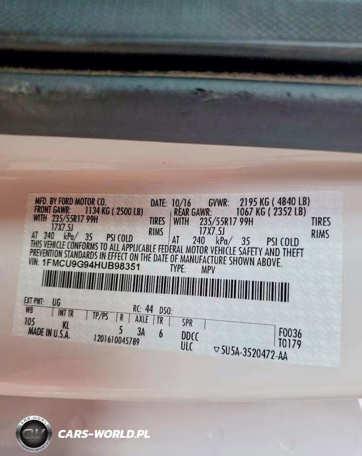 2017 Ford Escape Se VIN:1FMCU9G94HUB98351 - 13