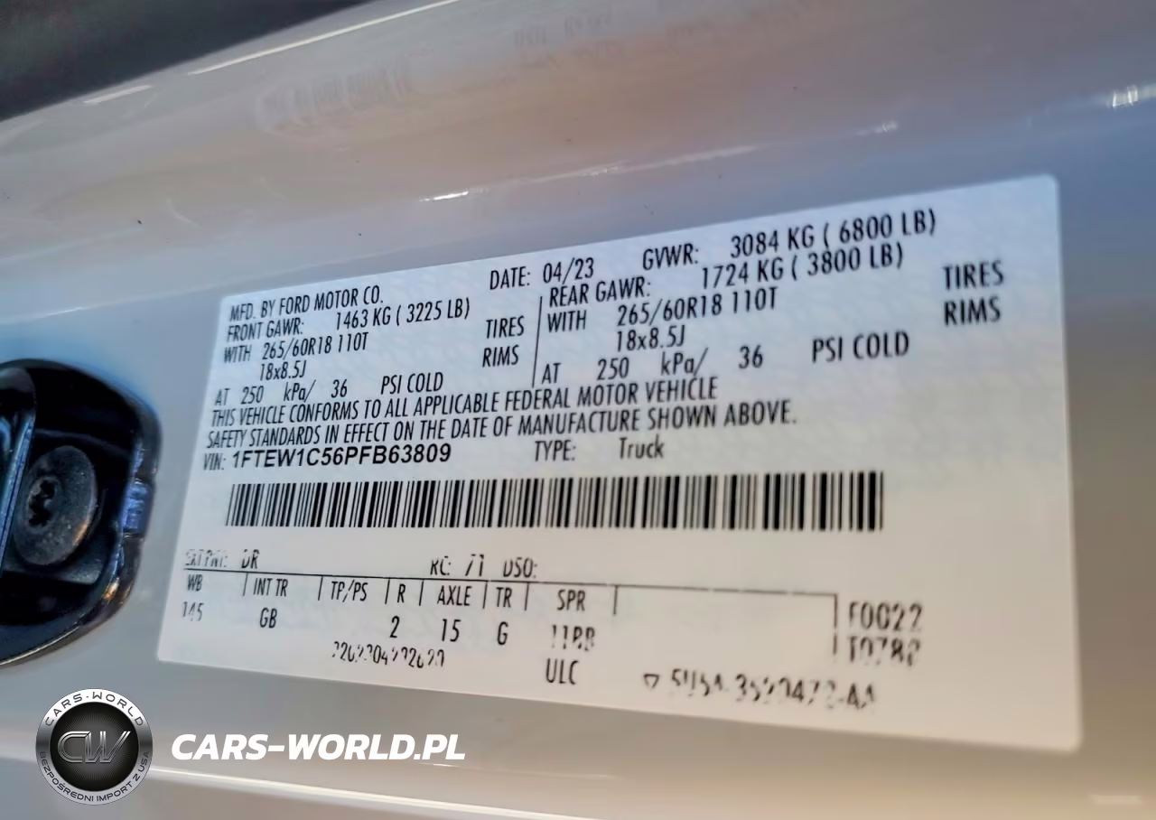 2023 Ford F150 Supercrew VIN:1FTEW1C56PFB63809 - 12