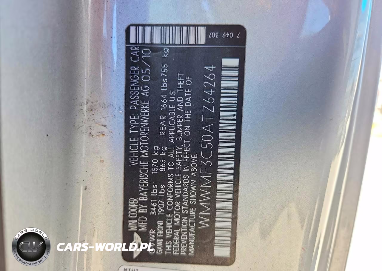 2010 Mini Cooper VIN:WMWMF3C50ATZ64264 - 12