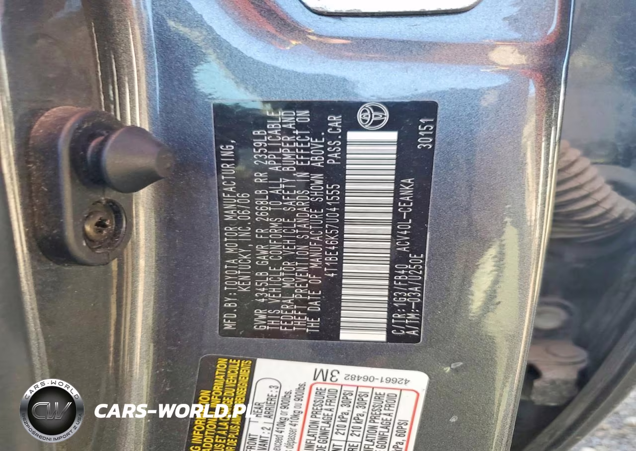 2007 Toyota Camry Le VIN:4T1BE46K57U041555 - 13