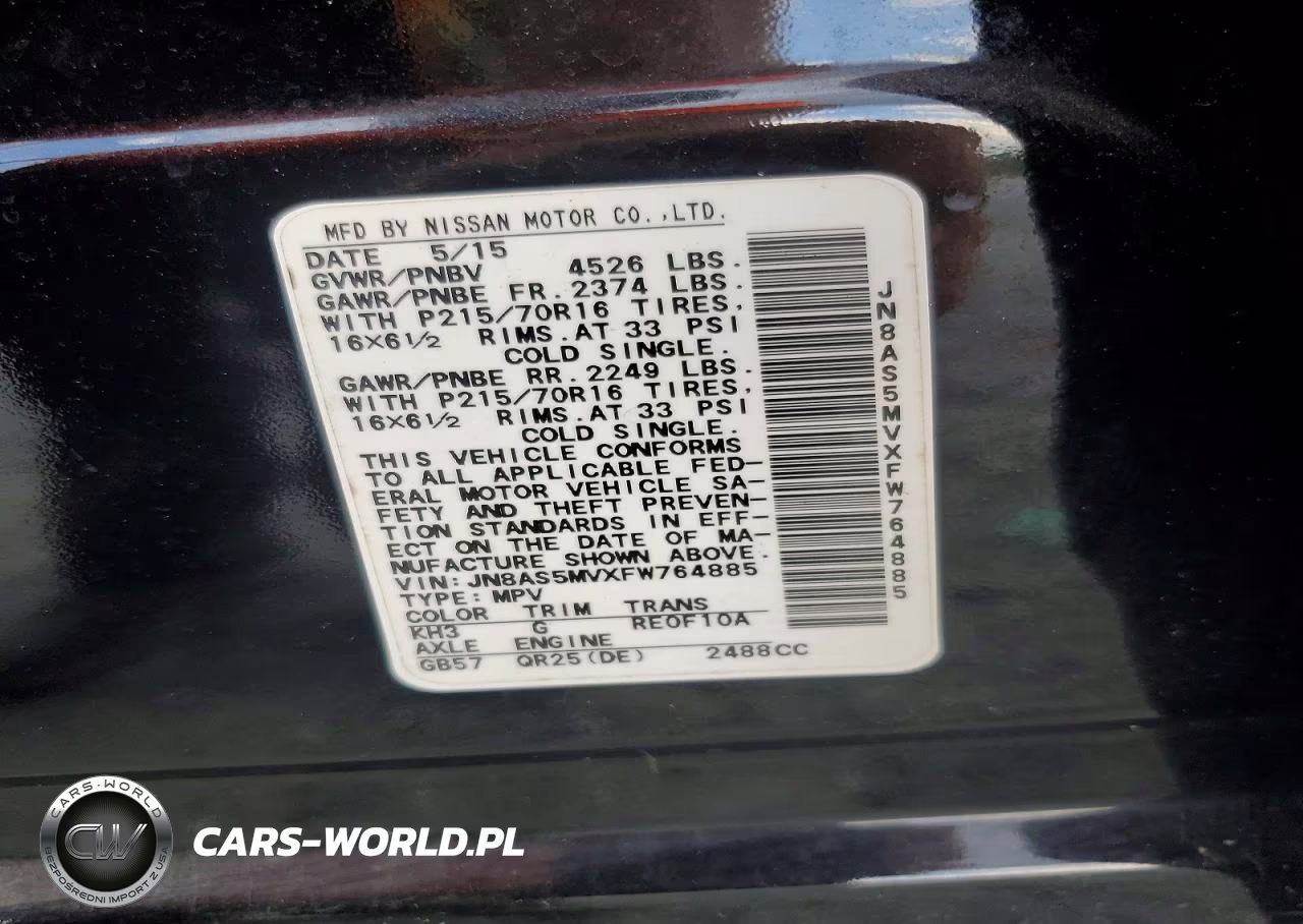 2015 Nissan Rogue Select S VIN:JN8AS5MVXFW764885 - 13