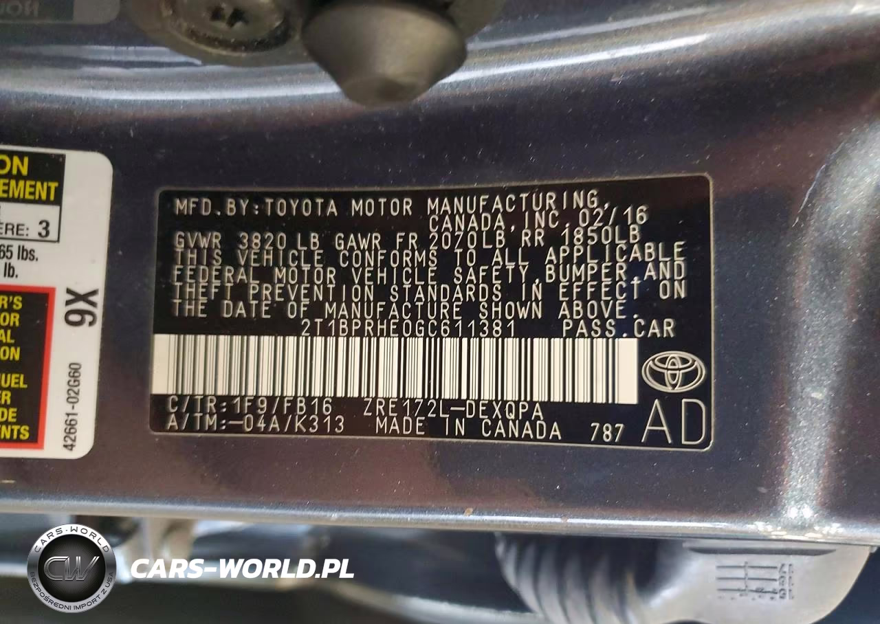 2016 Toyota Corolla Le Eco VIN:2T1BPRHE0GC611381 - 12