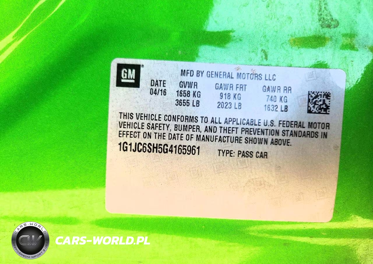 2016 Chevrolet Sonic Lt VIN:1G1JC6SH5G4165961 - 12