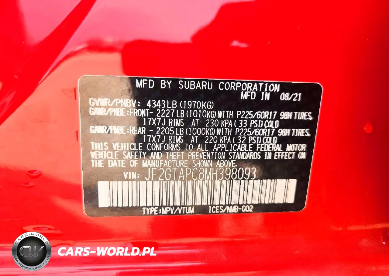 2021 Subaru Crosstrek Premium VIN:JF2GTAPC8MH398093 - 14