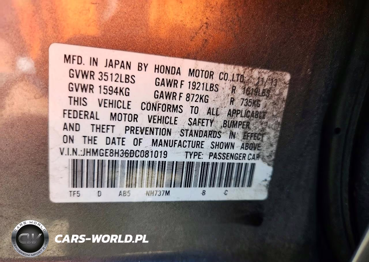 2013 Honda Fit VIN:JHMGE8H36DC081019 - 12