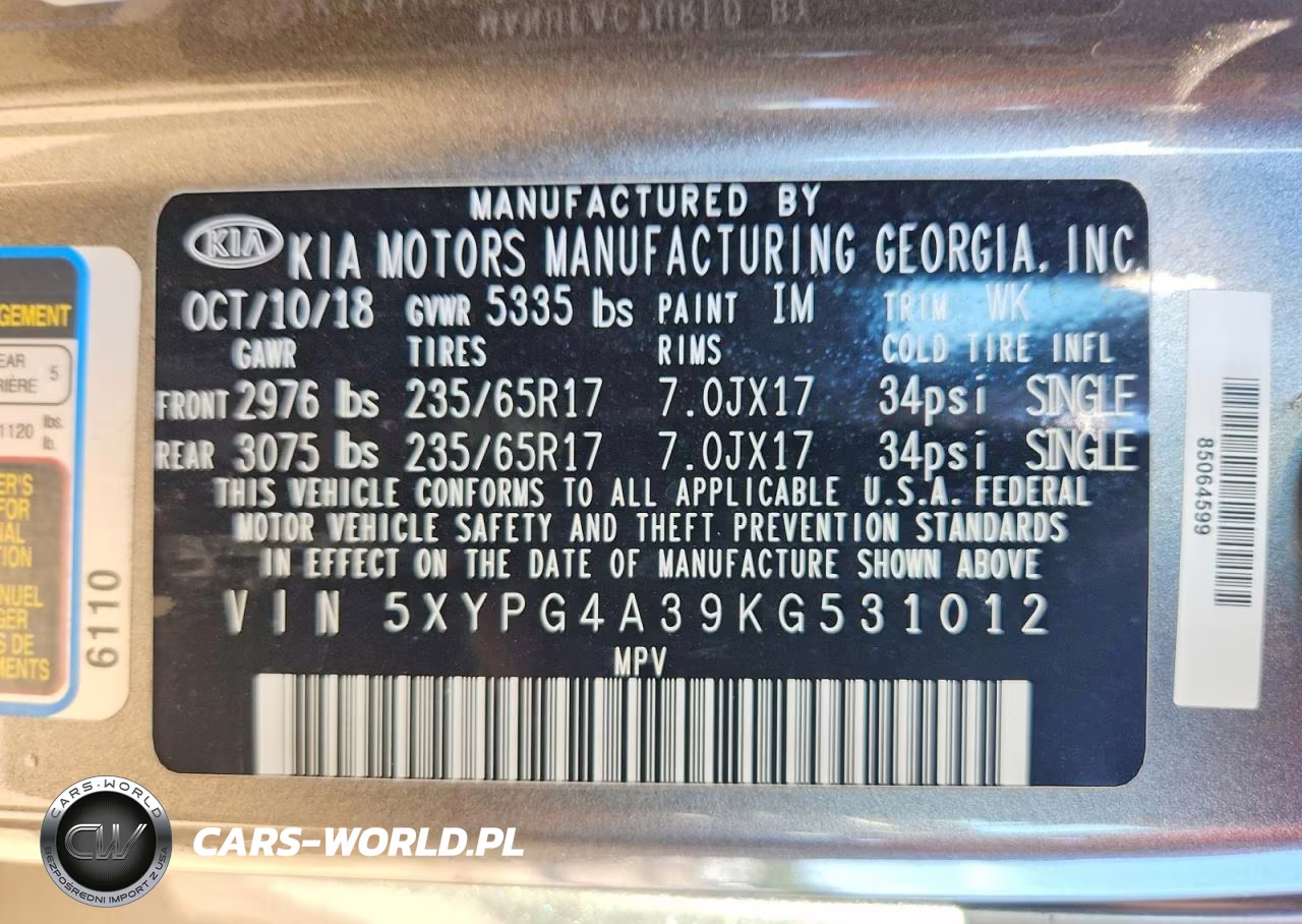 2019 Kia Sorento Lx VIN:5XYPG4A39KG531012 - 13