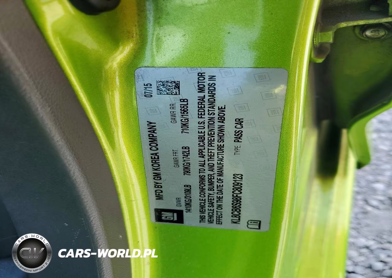 2015 Chevrolet Spark Ls VIN:KL8CB6S98FC809123 - 12